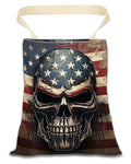 Car Trash Can, Durable Hanging Car Trash Garbage Bag, Cute Automotive Garbage Cans Organizer, American Flag Skull Print