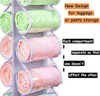 Legging Storage Bag Storage Hanger Can Holds 24 Leggings or Shirts Jeans Compartment Storage Hanger, Foldable Leggings Organi