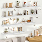Vivelove 10 in Deep Floating Shelves for Wall, 24" x 10.2" x 1.5" Shelves for Room Wall Mounted, 1.5 Inch Thick Shelf for Bat