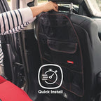 Diono Stow 'n Go Car Back Seat Organizer for Kids, Kick Mat Back Seat Protector, With 7 Storage Pockets, 2 Drinks Holders, Water Resistant, Durable Material, Black (Pack of 2)