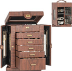 AKOZLIN 360° Rotating Jewelry Box 6-Tier Organizer Functional Jewelry Storage Case for Women Girls Ring Necklace Earring Brac
