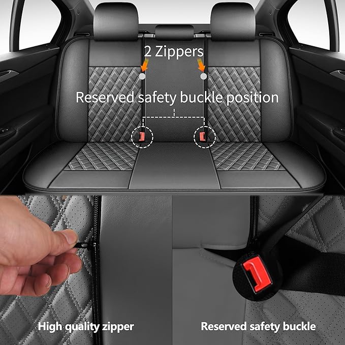 Car Seat Covers Full Set, Breathable and Waterproof Napa Leather Car Seat Cover, Interior Universal Fit for Cars, Sedans, SUV