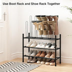 STO STO Detachable Shoe and Boot Rack Organizer, Metal Stackable Boot Rack for 6 Pairs, 2-Tier Shoe Rack for 9 Pairs, Adjusta