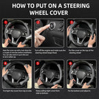 NBTEPEM Customized Auto Car Steering Wheel Cover for Honda Accord, Civic, CR-V, HR-V, Pilot, Microfiber Leather Sport Steerin