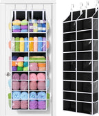 Yecaye 80lb Clear Door Hanging Yarn Storage Organizer, 10 Large Plastic Pockets & 10 Mesh Pockets Over The Door Crochet Organ