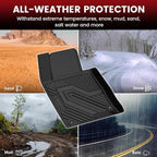 LASFIT Floor Mats & Cargo Mat for Hyundai Sonata 2015-2019 & KIA Optima 2016-2020 (Not Fit Hybrid/PHEV), All Weather TPE Custom Fit Floor Liners & Trunk Mat for Optima & Sonata Car Accessories, Black