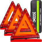 XOOL Warning Triangle, Emergency Warning Triangles for Vehicles, Reflective Triangle, Emergency Warning Reflector Safety Tria