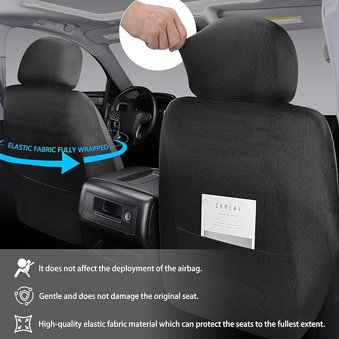 NS YOLO Leather Car Seat Covers,Universal Fit for Most Cars,SUVs and Sedans,Waterproof Luxury Leatherette Cushions, 2 Seats P