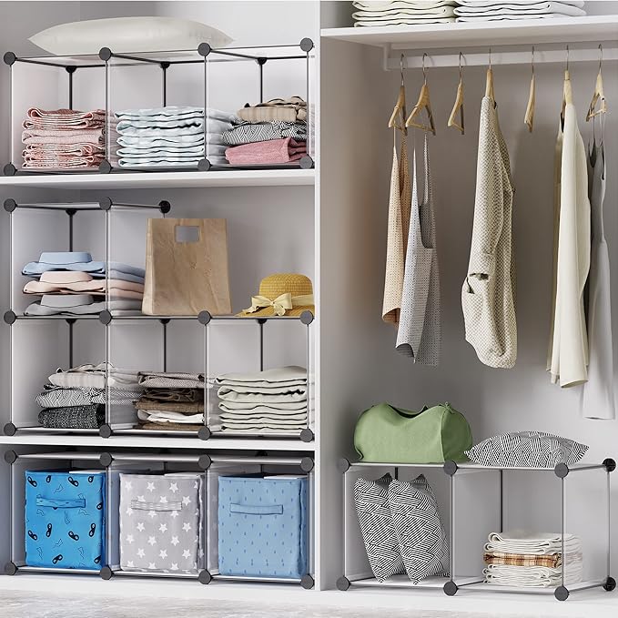 HOMIDEC Closet Organizers and Storage, 9 Cube Storage Organizer, Portable Closet Organizer Storage Cubes Shelves for Clothes,