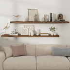 Fun Memories Rustic Wood Floating Shelves for Wall, Space-Saving Wall Mounted Shelves for Bathroom, Bedroom, Living Room and 