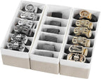 3 Packs Fabric Belt Organizer, 6 Grids Belt Organizer for Closet and Drawer, Foldable Dresser Drawer Organizers,Tie Storage -