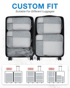 BAGSMART Compression Packing Cubes for Travel, 6 Set Packing Cubes for Carry on Suitcases, Compression Travel Cubes & Suitcas