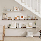 Fun Memories Picture Ledge Shelf - 30 Inches Floating Shelves Set of 4 - Floating Shelves with Lip for Storage - Wood Bookshe