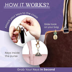 Women’s Bag Charm Key Finder, Car Keychain Hook, Cute Purse Organizer & Tote Bag Accessories, Gifts for Mom - Original