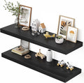 Dreamland 48" Floating Shelves for Wall, 12" Deep Thicker Black Floating Shelves, Wall-Mounted Shelves for Bedroom, Living Ro
