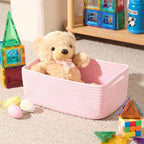 MiniArk Small Storage Baskets for Organizing | Closet Organizer Bins | Shelf Toy Basket | Woven Rope Baskets | Cube Decorativ
