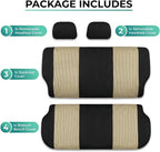 FH Group Automotive Rear Car Seat Covers for SUV, Trucks, Sedan and More - Universal Fit Rear Solid Bench Design Interior Acc