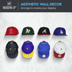 Modern JP Adhesive Hat Hooks for Wall (32-Pack) - Hat Rack for Baseball Caps, Minimalist Hat Display, Strong Hold Hat Hangers