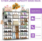 Kottwca Shoe Rack Organizer, Large Shoe Rack for Entryway Closet, Metal Shoe Shelf for Shoes and Boots, Big Non-Woven Fabric 