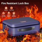 Fireproof Document Box, Hard Case Fireproof Box with Lock, Portable Hard-Shell Fireproof Water Resistant Document Safe for Im