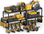 Spampur Power Tool Organizer, 15 Min Fast Assembly, 8 Slots 3 Layer Heavy Duty Metal & Max 150lb load Cordless Power Dill Hol