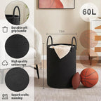 Artfeel Laundry Basket,Woven Cotton Rope Laundry Hamper,60L for Decorative Storage of Dirty Clothes,Toys and Blankets in Bath