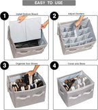 Moteph Shoe Organizer Closet Storage Solution with Clear Cover & Adjustable Dividers for Shoes, Handbags, Blankets, Linen, Cl