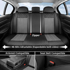 FLORICH Car Seat Covers Full Set Leather & Mesh Seat Cover 5 Seats Front and Back Car Interior Covers Automotive Seat Comfort