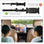2026 Tablet Holder for Car Headrest [3 in 1 Sturdy Upgrade Extension Arm] 360° Rotating Adjustable for ipad Headrest Mount, for Most Tablets/Phones, Fit Larger Tablet (Short Side ≤11") - Black