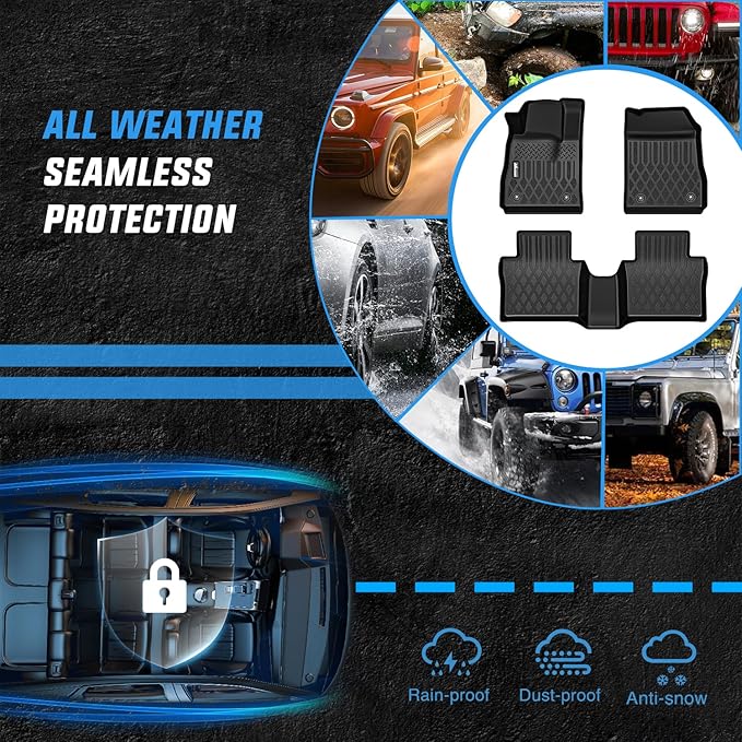 Nilight TPE Floor Mats for Chevy Impala 2014 2015 2016 2017 2018 2019 2020 (Not for Vinyl Floors) All Weather Custom Fit Heavy Duty Floor Liners