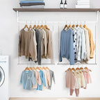 STORAGE MANIAC Hanging Closet Rod, Adjustable Width and Height Closet Hanging Organizer, Space-Saving Clothes Hanging Bar, Cl