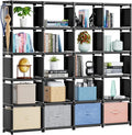 Mavivegue Book Shelf, 20 Cube Storage Organizer, DIY Bookcase, Metal Cube Bookshelf,Tall Book case for Bedroom, Living Room,O