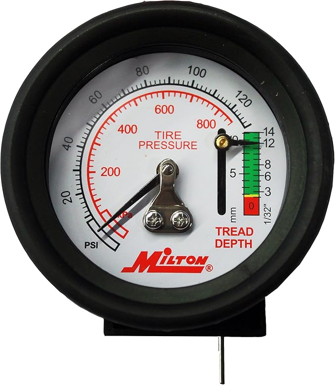 Milton (S-934) Dial Tire Pressure Gauge - Single Head Tire Tread Depth Gauge