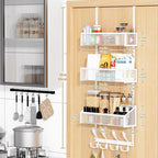 Kaiferty Over The Door Hooks Organizer, Coat Rack Over The Door Storage Hanger Towel Rack, Back of Door Storage Organizer for
