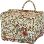 Boho Fabric Storage Basket, Large Capacity Laundry Basket, 12.2'' x 10.23'' x 10.23'' Collapsible Laundry Hamper with Easy Ca