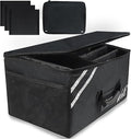 WOLT Car Trunk Organizer with Lid, Collapsible Multi Compartment SUV Organizer with Non-Slip Base Adjustable Straps