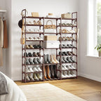 WOWLIVE 9 Tiers Shoe Rack Shoe Storage Shoe Organizer 30-35 Pairs Shoe Tower Unit Shelf Durable Metal Pipes with Plastic Conn