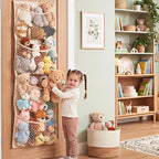 Over The Door Stuffed Animal Storage, Cotton Toy Organizer for Storage Plush Toys,Baby Supplies, Stuffed Animal Holder with 4