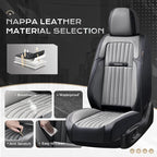 Coverado Car Seat Covers Front Seats, Seat Covers for Cars, Car Seat Protector, 2-Pack Car Seat Cushion Nappa Leather, Waterp