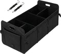 YSSOA Multi Compartments Collapsible Car Trunk Organizer, 600D Waterproof Oxford Polyester 50L Car Storage with Adjustable