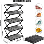 Shoe Rack for Entryway 5 Tier Foldable Shoe Rack Without Assembly Collapsible Metal Shoe Organizer Folding Shoe Storage Rack 