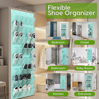 Unjumbly Over the Door Shoe Organizer with 40 Large Breathable Mesh Pockets, Space Saving Shoe Holder, Hanging Shoe Rack for 