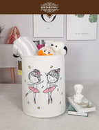 HUNRUNG Laundry Hamper,Large Canvas Fabric Lightweight Storage Basket Toy Organizer Dirty Clothes Collapsible Waterproof for 