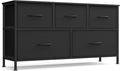 SONGMICS Dresser for Bedroom, Chest of Drawers, Steel, MDF, 5 Non-Woven Fabric Drawers, Storage Organizer Unit, Closet, Entry