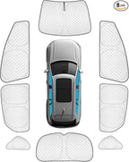 KMF 8pcs Thicken Sun Shade for Ford Focus Hatchback 2014-2018 Accessories, Custom Fit Full Car Window Covers Sunshade for Windshield Side, UV Block and Privacy Blackout for Camping Outdoor