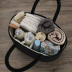 Baby Diaper Caddy Organizer for Girl Boy Cotton Rope Nursery Storage Bin Basket Portable Holder Tote Bag for Changing Table C