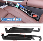 Supin Car Seat Gap Filler Set of 2, Multifunctional Seat Side Gap Filler with Organizer & Hook Function& 2 Storage for Stabilizing Phone,Keys Wallet, Fill The Gap Between Seat & Console (Black)