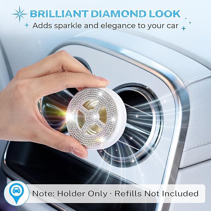Car Fragrance Holder Compatible with Bath & Body Works Refills (Not Included), Air Freshener Vent Clip or Visor Clip, Refilla