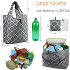 BeeGreen Grocery Bags | Reusable Gift Bags, Large Tote for Women & Foldable Beach Bag - 6 Pack Reusable Bag With Handles | Collapsible Cute Cloth Storage for Market, Holiday & Shopping | Washable