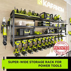 KAFAHOM Large Power Tool Organizer Wall Mount-13 Drill Holder for Garage,4 Layer Power Tool Rack,Tool Organizer and Storage w